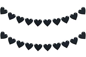 All-Black Heart Felt Garland Banner
