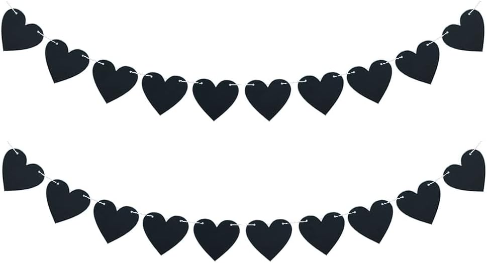 Black Heart Garland Banner