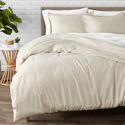Bare Home Duvet Cover Queen Size - Premium 1800 Super Soft Duvet Covers Collection - Lightweight, Cooling Duvet Cover - Soft Textured Bedding Duvet Cover (Queen, Sand)