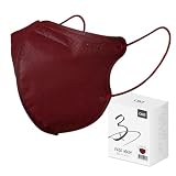 CSD 30 Pcs Cherry Red 3D Disposable Face Masks, 3 Ply Adult Teens Mask with Elastic Ear Loop, Nose Bridge Clip, Breathable Comfortable Mask Great for Indoor, Outdoors Use (Cherry Red)