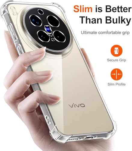 Image of Lustree Compatible with vivo X300 Pro 5G Back Cover| Clear + TPU Case with 4 Corner Air Cushion Protection & Camera Protection | Slim& Stylus Cover for vivo X300 Pro 5G