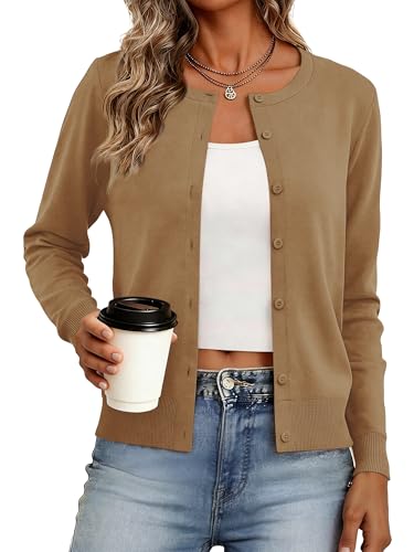 Bellcoco Womens Cardigan Sweaters Lightweight Long Sleeve Button Down Knit