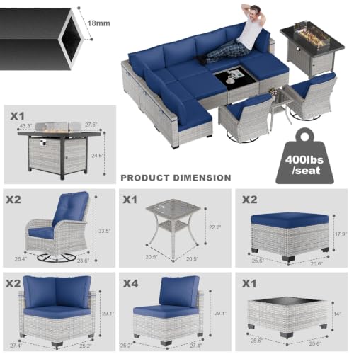 Image of Outdoor PE Wicker Rattan Modular Patio Sectional Sofa Set