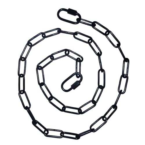fKiZanthene Black Heavy Duty Metal Chain - 3.0MM Thick, 13MM Wide Links, 2 Detachable Clasps for Home Garden Shed Security, Hanging Lamps & Crafting Projects
