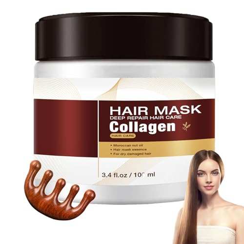 Colágeno Para El Cabello, Keratina Para El Cabello, Acondicionamiento Profundo Para El Cabello, Restaura El Brillo Para Cabello Seco Y Dañado, Todo Tipo De Cabello (1 unidad)