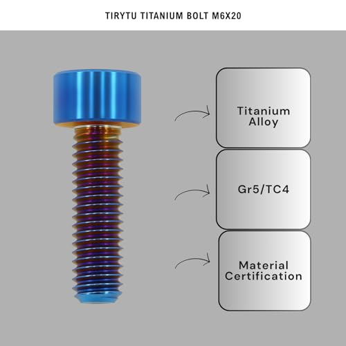 Image of M6x20 Titanium Bolts, Burnt Blue, 6PC