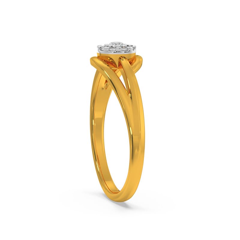 Image of KISNA 14k / 18k Real Gold & Diamond Ring | Diwali, Rakhi Rakshabandhan Gift for Sister /Bhabhi /Women | With Certificate of Authenticity & BIS-Hallmarked Gold Jewellery | Liyana Diamond Ring