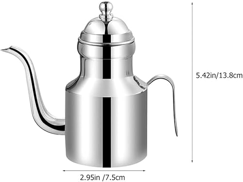 Miniatura 7 de KALLORY Olla de aceite de acero inoxidable Dispensador de aceite Cruet Bacon Botella de salsa de soja Cenicero Contenedor de aceite Olla de