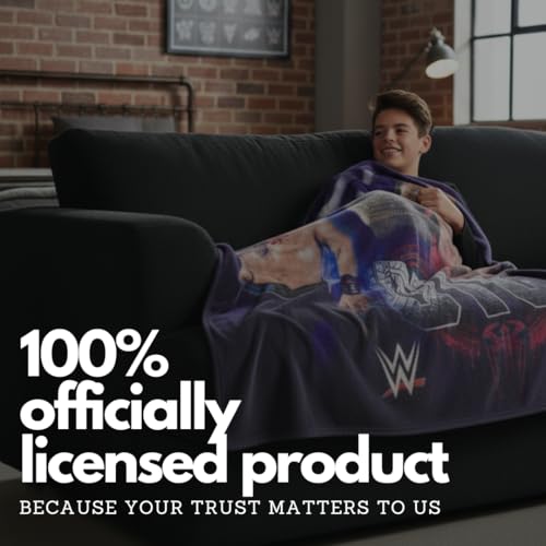Image of WWE Roman Reigns Main Event Champions Bedding Super Soft Throw Blanket, 46 in x 60 in, (Official Licensed Product) by Franco Collectibles