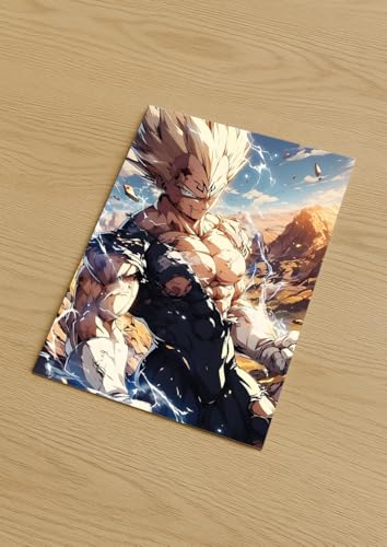 Image of NIJUKA Anime Printed A4 Size Metal sheet Poster For Home And Room Decoration | For Anime Art Fans Boys And Girls (SS 2 Magen Vegeta)