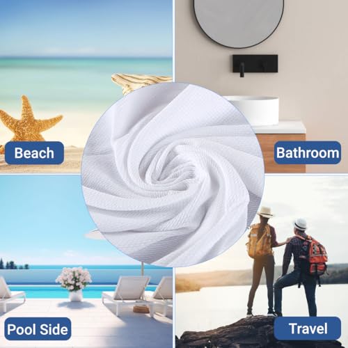 Image of Kuber Industries Pack of 3 Cotton Bath Towel for Women | Super Soft Swimming & Bathing Towel | 30x60 Inch | Travel Cotton Towel & Gamcha | White