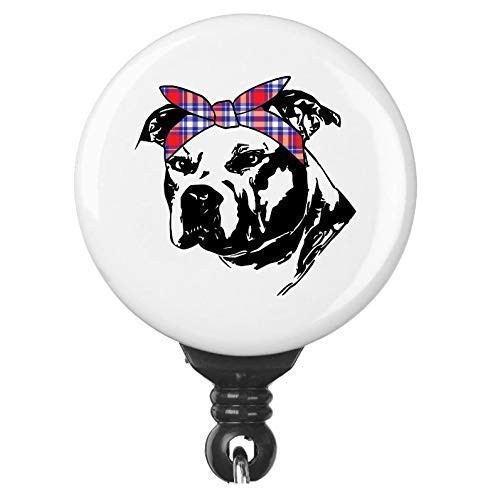 Cute Pitbull Dog With Bandana Retractable Badge Id Reel Pit