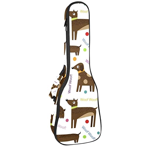 Sac à dos ukulélé pour les concerts et répétitions housse étanche imprimé chien