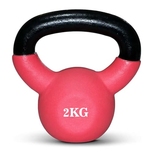 Kettlebell Dipped in Plastic Frosted Half-Surround, Solid Cast Iron, Powder-Coated Soft Bottom Single-Ear, Home Gym Exercise Hand-Held