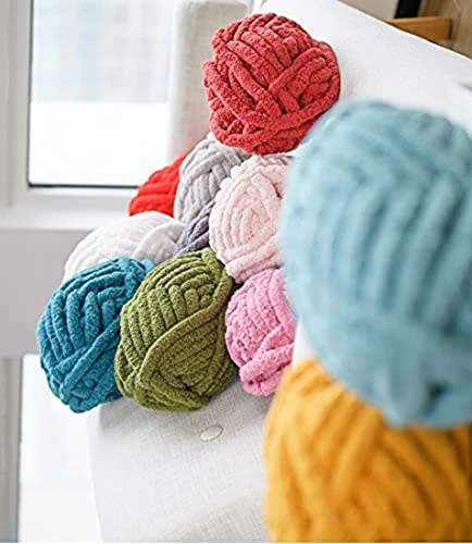 Chunky Knit Chenille Yarn, Jumbo Chenille Yarn Soft Blanket Yarn Diy Chenille Yarn Chunky Wool Yarn For Arm-Knit,Crochet, Knitting & Crafting (Pink, 8 Pack / 225 Yards) #TOP6