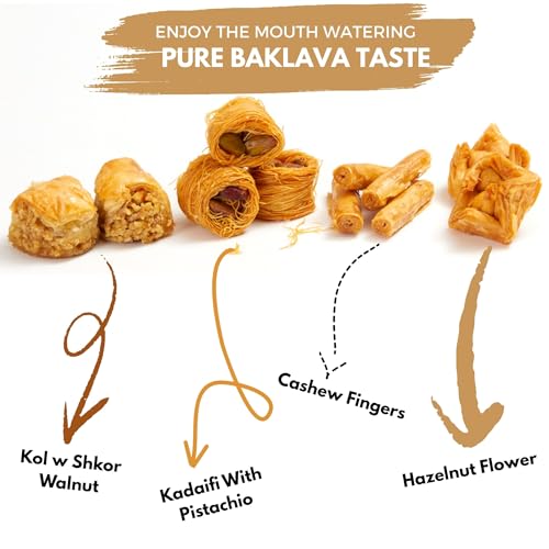 Cerez Pazari Premium Assorted Baklava Pastry Metal Gift Box 240g Apprx.23 pcs, Luxury Traditional Handmade Dessert, Ideal for Birthdays, Ramadan Gifts, Eid Gifts, Christmas