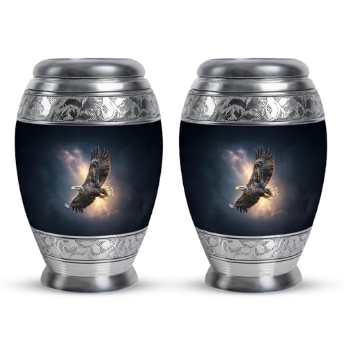 Image of Eagle Urn Mini Cremation Urn for Ashes Adult Female 3 Inch 2 Qty | Keepsake Funeral Urns for Male Burial Urns for Human
