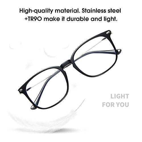 Óculos, Andoer LG8815 Blue Light Blocking Óculos Frame Light Plastic & Metal Eyeglasses Frame para h