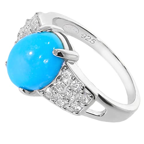 ARTIPOL Bague Turquoise véritable fabr. européenne style français - Bijoux en argent rhodié - Réf. 38-21 - taille 58 Cover