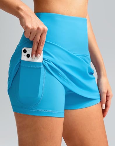 Image of SANTINY Women's High Waisted Swim Skirt with Pocket Tummy Control Tankini Swimsuit Bathing Suit Bottoms for Women
