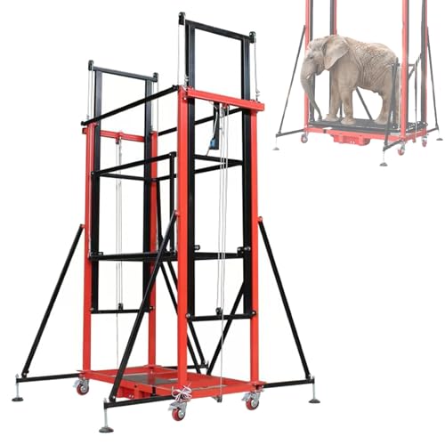 Mesa elevadora eléctrica para andamios, carrito de elevación resistente con control remoto, plataforma de trabajo móvil plegable ajustable