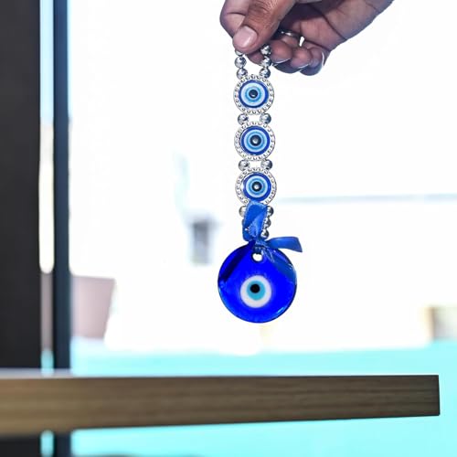 Image of ZAICUS Evil Eye Nazar Battu Hanging Ornament for Home Protection | 3-Circle Amulet for Office Entrance | Shields Against Negative Energy