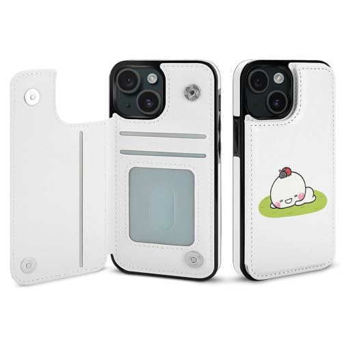 iPhone15用ケース 手帳型 しろまるびより スマホケース 財布型 アイフォン15用ケース おしゃれ 軽量 背面 携帯カバー カード収納 スタンド機能 PUレザー 耐衝撃