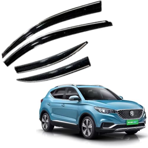 Image of CAR SAAZ Chrome Line Door Visor for MG ZS EV (2020-present) (Set of 4Pcs) | Rain Guard | Wind Deflector