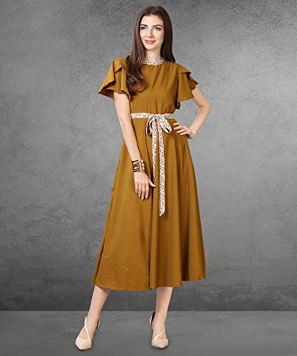 Image of QIQI Women's Crepe A-Line Maxi Casual Dress