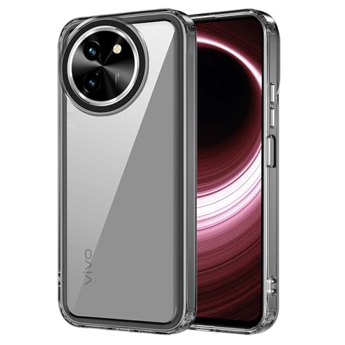 AmazonBasics Back Case Cover for Vivo Y200i 5G (Polycarbonate, Thermoplastic Polyurethane_Translucent Black)