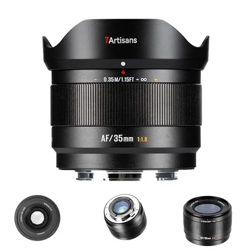 7artisans AF 35mm F1.8 APS-C Objectif pour FX Monture,180g,Grande Ouverture,Objectif autofocus avec Reconnaissance faciale,pour Fuji X Monture Fuji...