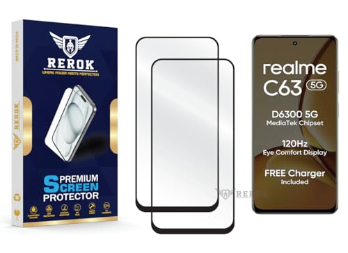 Image of Gorilla Tempered Glass Screen Protector Compatible with Realme C63 5G [Pack of 2] | Edge-to-Edge, Bubble-Free, Case Friendly, Easy Installation Kit