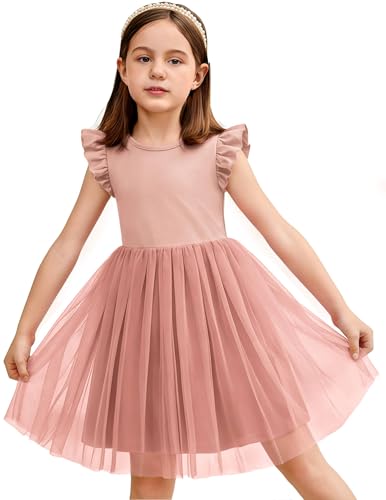 Image of Arshiner Toddler Tutu Dress Little Girls Fluffy Summer Dresses Casual Party Tulle Sundress for Kids 2-6Y