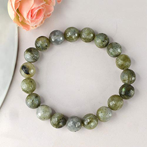 Image of Certified Natural Crystal Stone Diamond Cut /Faceted 10 mm Beads Bracelet for Men & Women | Reiki Charged Gemstone Jewellery | Multiple Stone Variants Available