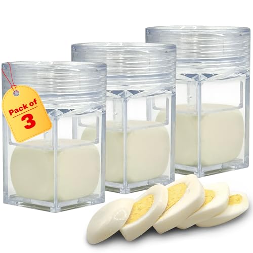 Eggssentials Pack of 3 Egg Shaper - Egg Cuber Square Egg Mold - Hard Boiled Eggs Maker for Square Boiled Eggs Egg Dicer for Eggs - Boiled Egg Mold Egg Press.