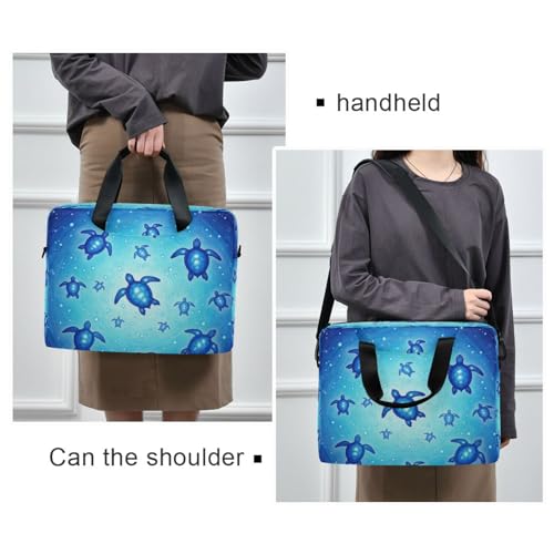 Maletín para laptop azul claro con diseño de tortugas miniatura 2