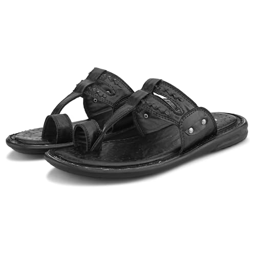 Image of Centrino Men's Slippers | Kolhapuri Style Chappals with Soft Cushioned Footbed | Comfortable & Durable | Traditional Yet Stylish Footwear for Men (9552)