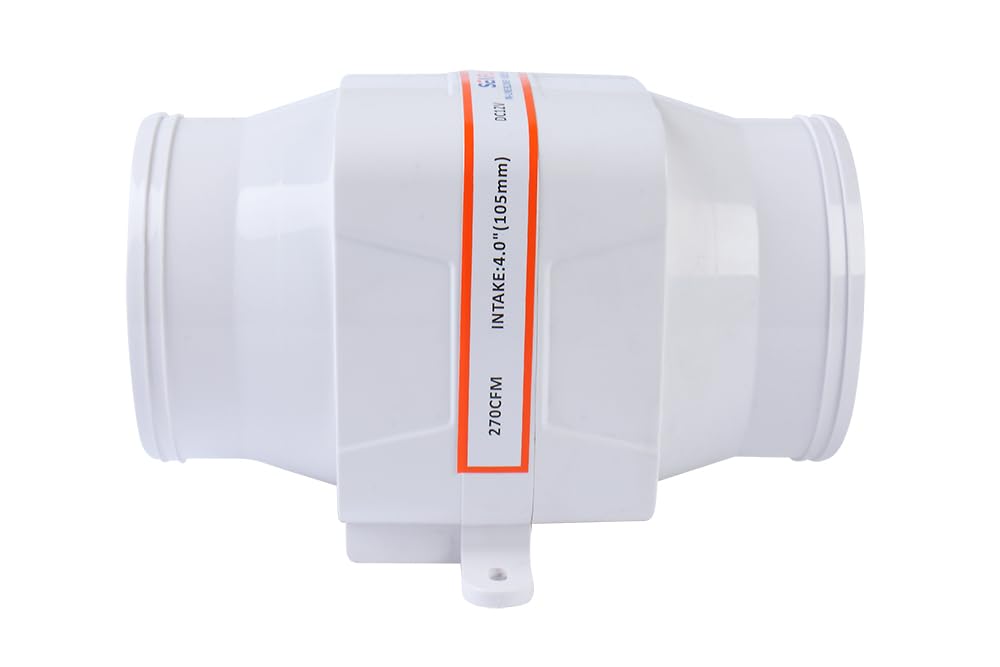 SEAFLO 4 In-Line Marine Bilge Air Blower 12V 270 CFM Quiet Boat White by Seaflo