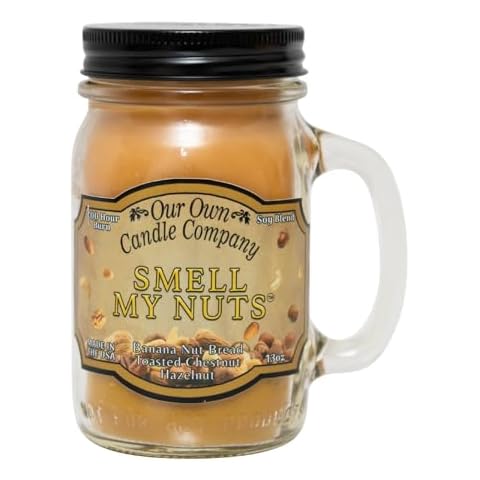 Our Own Candle Company Smell My Nuts Scented 13 oz Mason Jar Candle - Made in The USA Cover