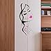 Beauty Salon Wall Decal – Girl Face & Red Lips Art Sticker for Barber Shop, Nail Salon, and Home Decor – Removable Vinyl Mural for Hairstyle Decoration M-73 (Black +Pink Lips, 40X90CM)