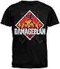 Mens Graphic Tees O-Neck Short Damageplan Mens Diamond Logo T-Shirt Graphic Mens Double Side T Shirts Black XXL #3