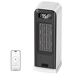 FLANUR Space Heater for Indoor Use, 1500W Portable Electric Heater with Thermostat, WiFi and APP Control, Overheat & Tip-Over Protection, 12H Timer, 4 Modes, 36dB Heater for Office Bedroom Home, White