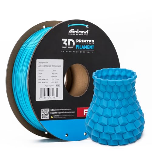 Image of INLAND Micro Center PLA+ 3D Printing Filament 1.75mm - PLA Pro Dimensional Accuracy + /- 0.03 mm - 1kg Cardboard Spool (2.2 lbs) (1 Pack Light Blue, 1.75mm)