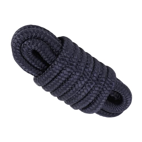 Ligne de quai pour bateau Cosiki anti-choc corde marine double nylon 4,6 M bleu