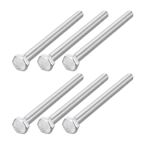 Image of METALLIXITY Hex Bolts (M8-1.25x90mm) 6Pcs, 304 Stainless Steel Coarse Fully Threaded Hex Head Screw Bolt Machine Screws - for Furniture Repair, Silver