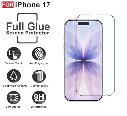 Image of CEDO Tempered Glass for iPhone 17 (5G) | Screen Protector Full HD Quality Tempered Glass Anti-Scratch Edge to Edge Coverage with Easy Installation Kit (Black)