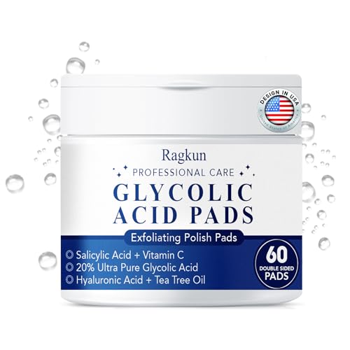 Exfoliating Pads - Glycolic Acid 20% Toner Pads for Facial Radian...