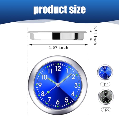 Sephile Relógio de painel de carro de 2 peças, relógio de quartzo de 4 cm x 0,8 cm de alta precisão