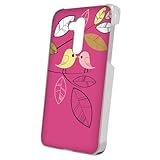 スマQ エルジー Style2 L-01L 対応 ケース スマホケース ハードケース コンパクト 傷防止 スリム 薄型 レトロ シンプル 鳥イラスト おしゃれエルジー スタイル ツー用 (A.ピンク) ami_hard0007-i0070