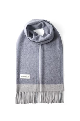 [Kukkanen] 5色 極上カシミヤ 100％ マフラー メンズ レディース 男女兼用 薄手 軽量 暖か 内モンゴル産 水波紋 上品な光沢 北欧デザイン プレゼント 贈り物